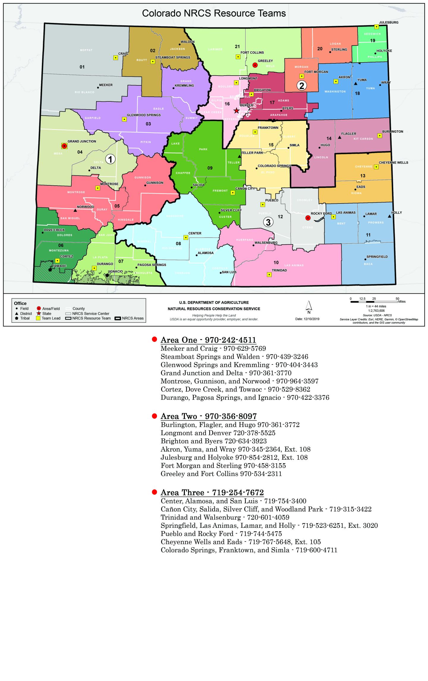NRCS Field Office Map and Phone numbers