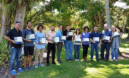 NRCS-CB Earth Team Volunteers Rubén Hernández; José Domínguez; Luis Ruiz; Elmer Acevedo; Elvin Lassalle; William Durán; Yanira Miranda; Génesis Tua; Josean Torres; José Zamora and Rosario