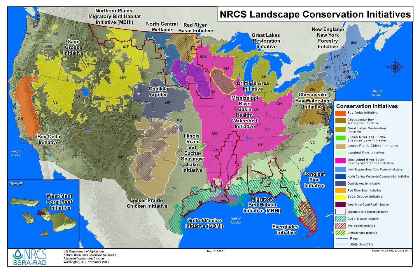 NRCS  Landscape Conservation Initiatives Map