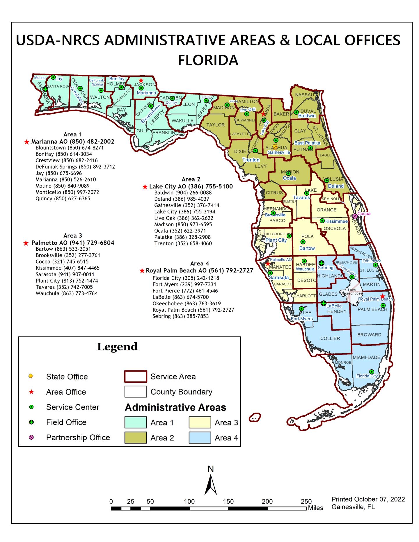 Florida Area Administrative Map 
