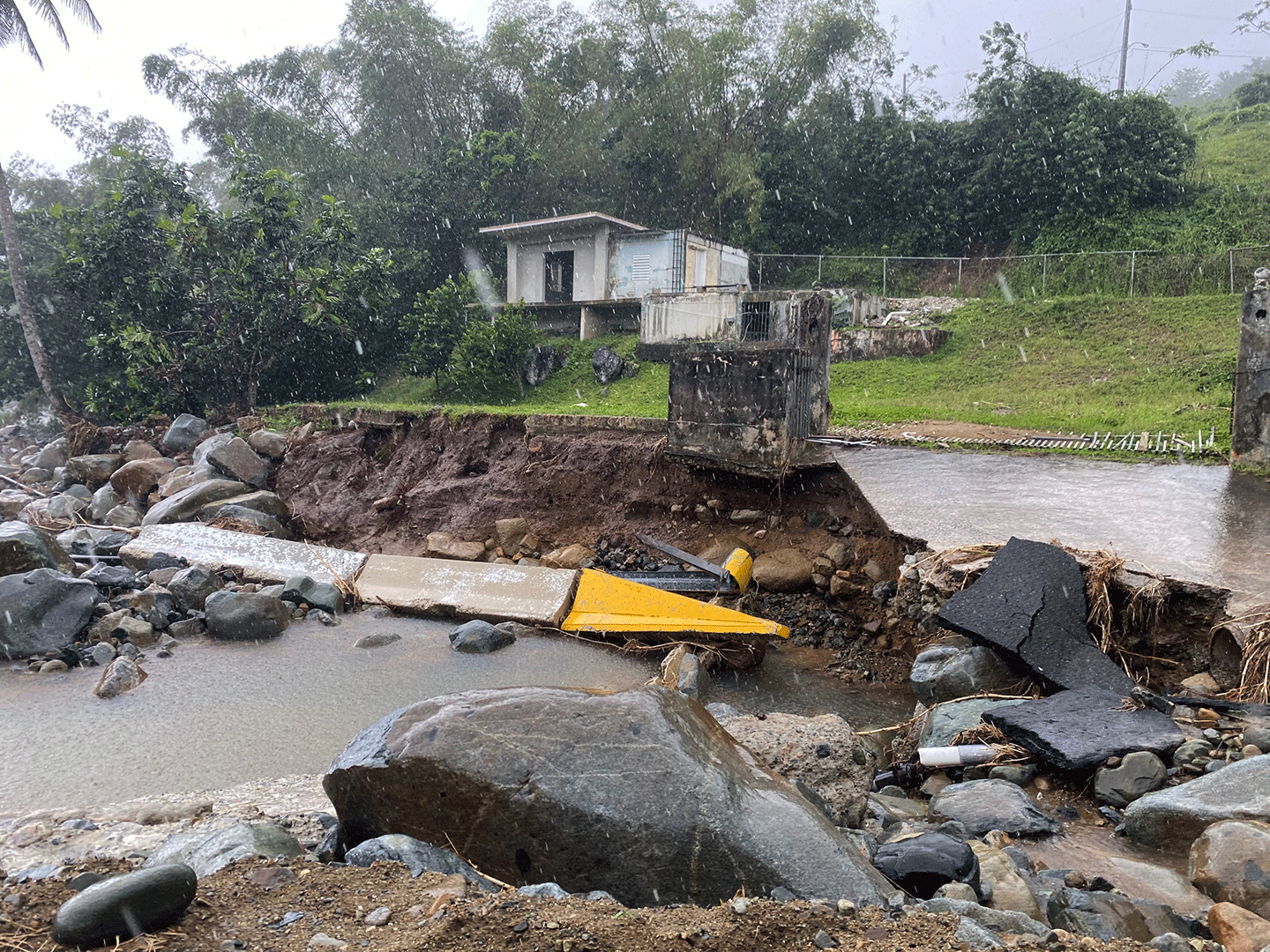 Assessment of potential hurricane Fiona EWP project site in Patillas, Puerto Rico, 27 September 2022.