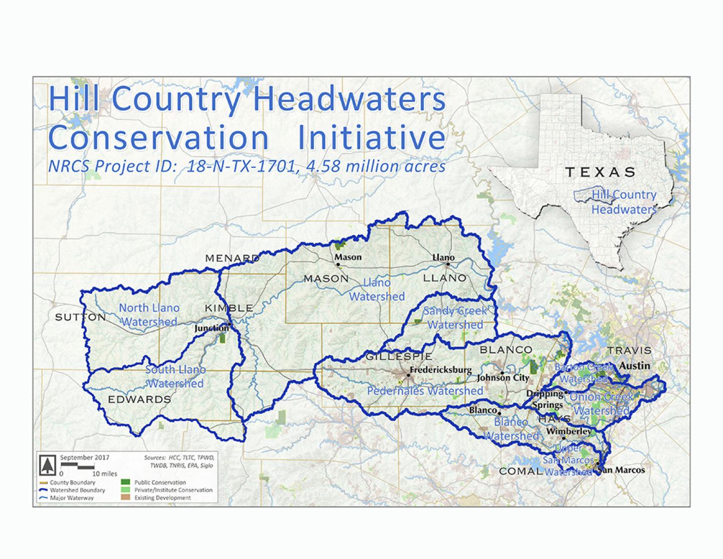 Hill Country Headwater Conservation Initiative Map