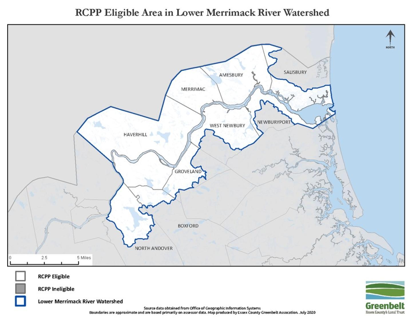Map of the Lower Merrimack River watershed