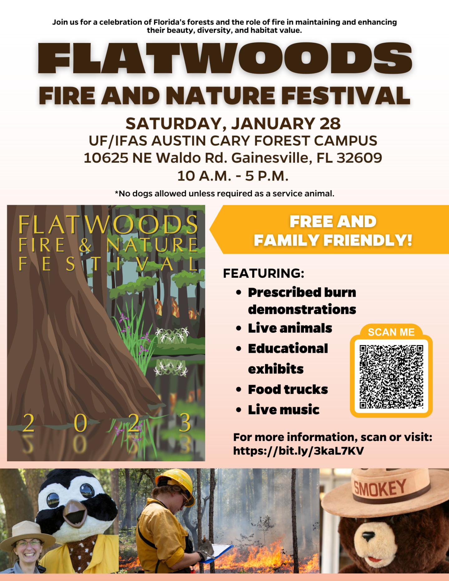 Flatwoods Fire and Nature Festival Flyer - Florida event January 28 - 2023