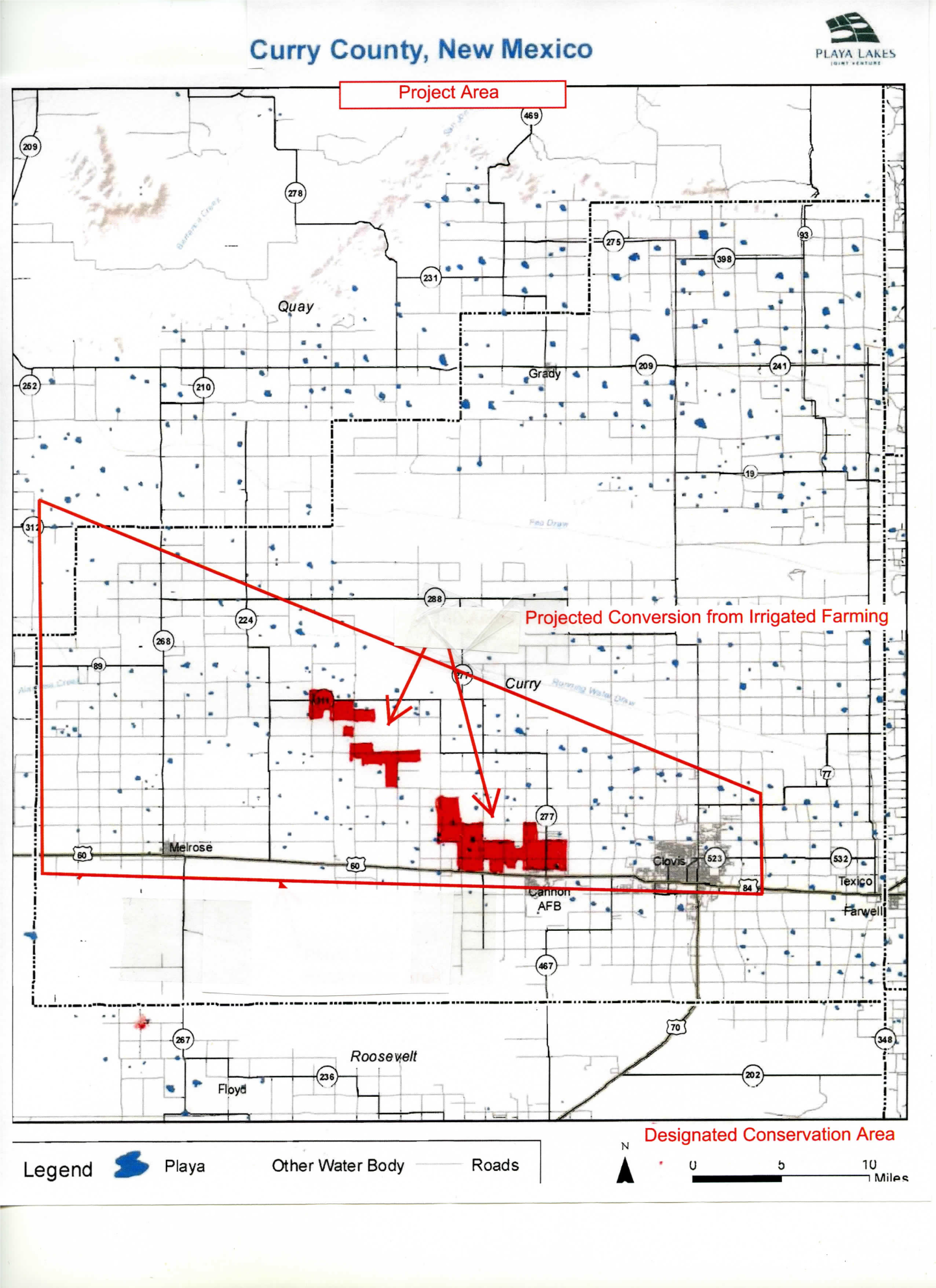Map of Curry County Project Area