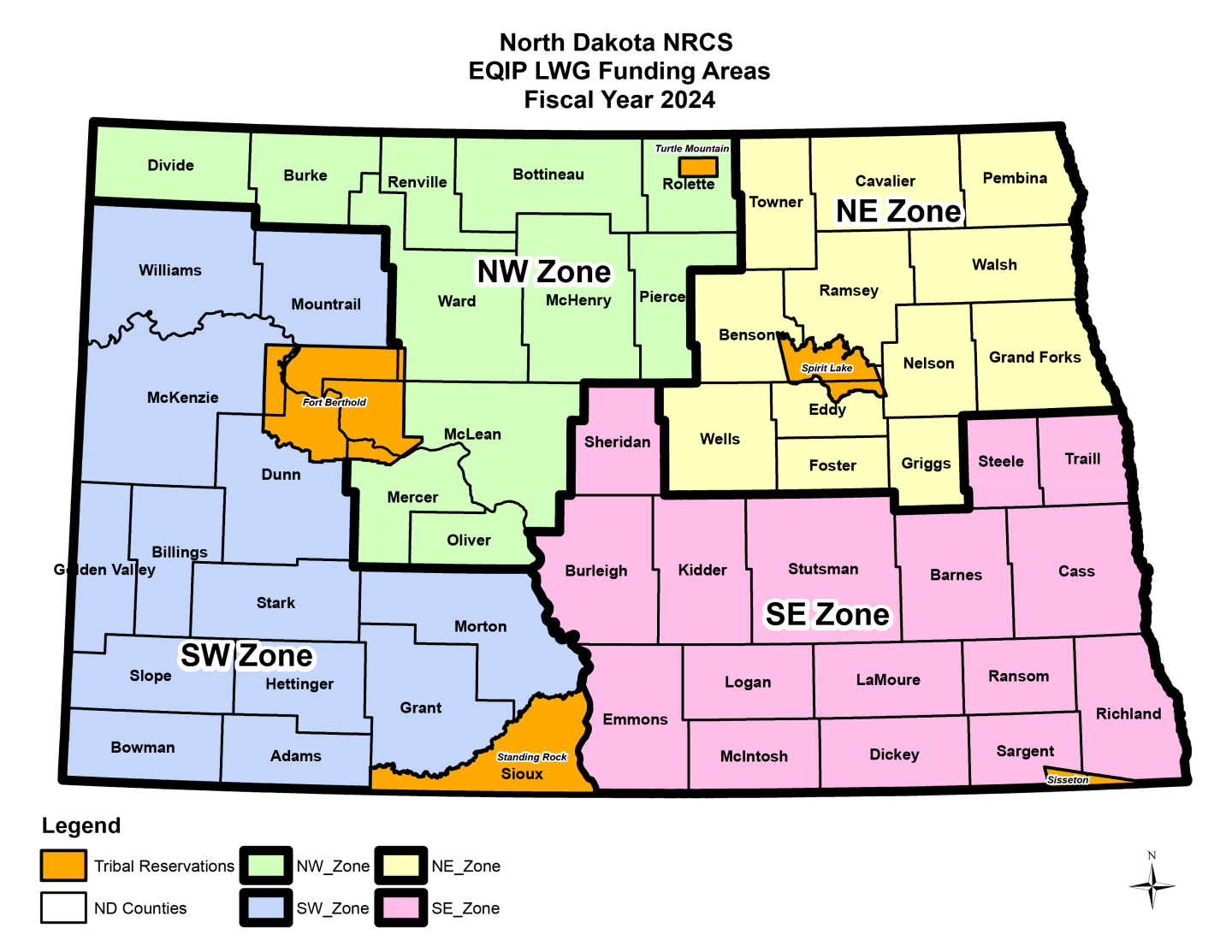 LWG Map 2024 North Dakota