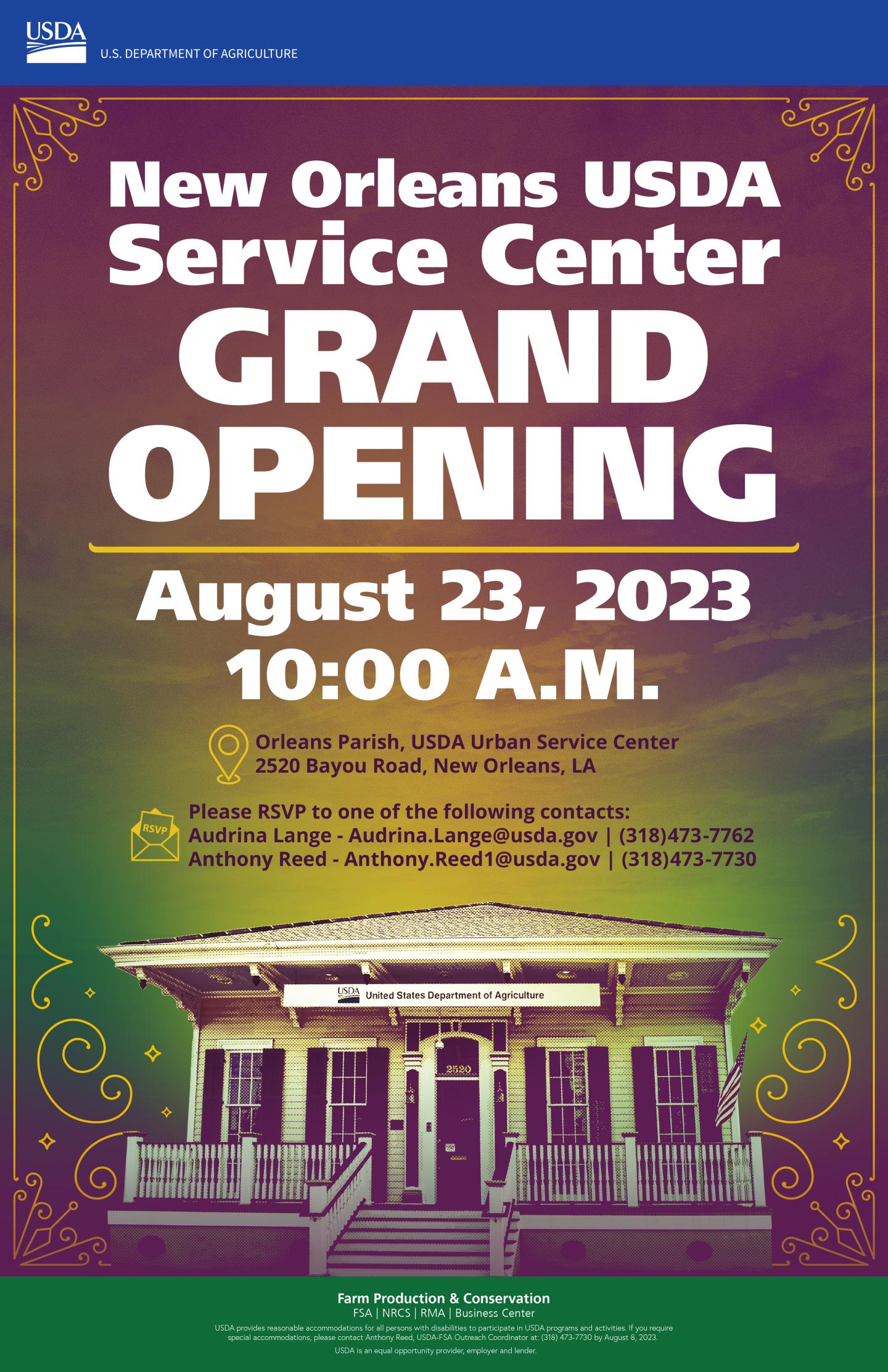 New Orleans USDA Service Center Grand Opening Announcement