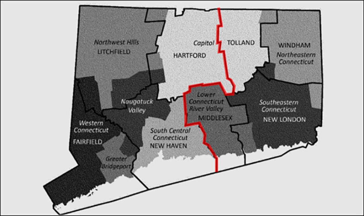 Figure 3.2. New Soil Survey Area boundaries; CT601 (Soil Survey of the State of Connecticut, Western Part) and CT602 (Soil Survey of the State of Connecticut, Eastern Part)