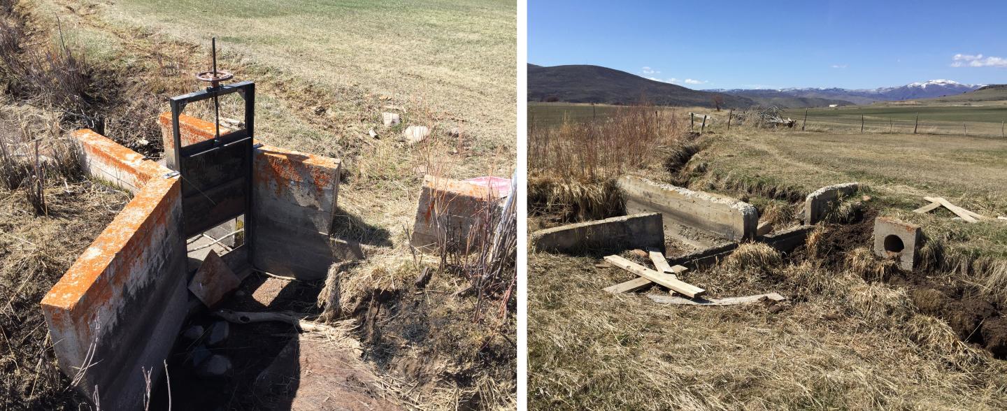 Before photos of the Peoa South Bench Canal open ditch.