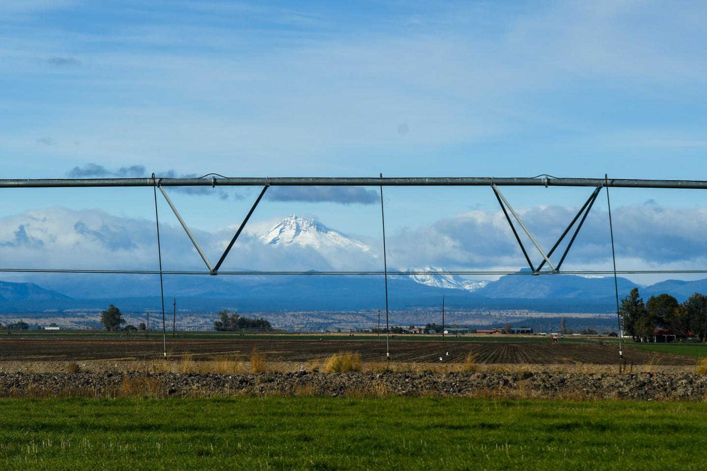 View of the center pivot and mountains from the Garcia property