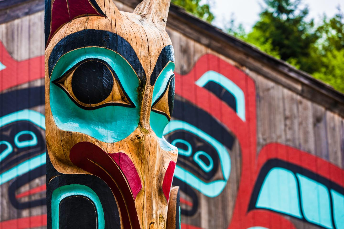 a totem in Ketchikan, Alaska