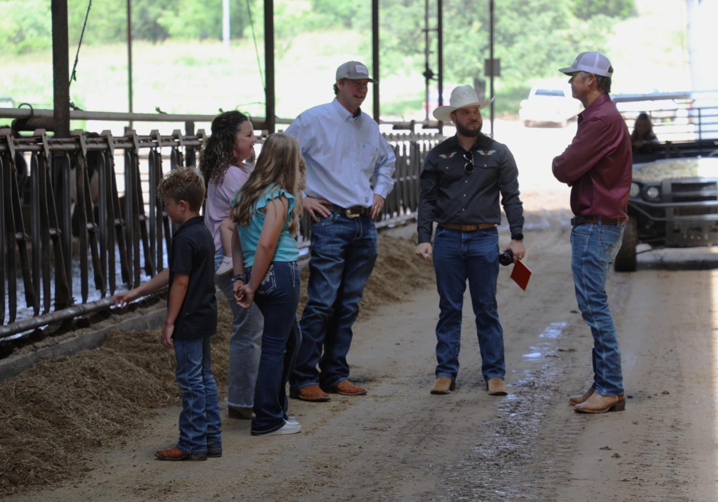 Clowdus family with NRCS staff