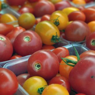 Fresh tomatoes for sale at the U.S. Department of Agriculture's (USDA) Farmers Market celebration of the 2014 National Farmers Market Week at USDA in Washington, D.C. on Friday, Aug. 8, 2014. USDA photo by Ed Ragland.