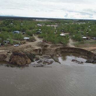 soil erosion in rural Alaska in the village of Huslia