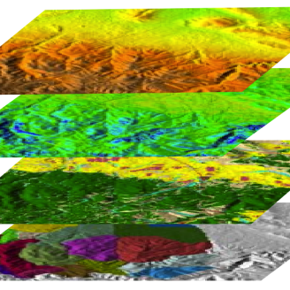 Layers of a GIS image
