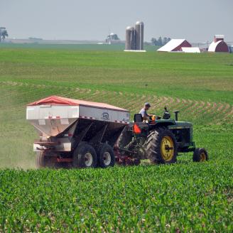 Fertilizer application in Dubuque County, Iowa.