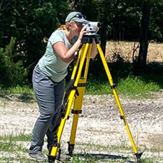 Virginia field employee surveying