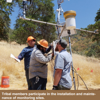 Tribal members participate in the installation and maintenance of a monitoring site