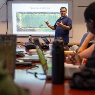 Felix teaching a class on prescribed grazing