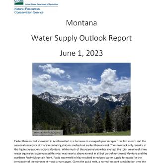 Montana Water Supply Outlook Report Cover