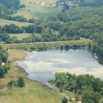 A watershed dam site on Sallisaw Creek