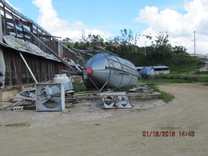 Damage from Hurricane Maria to Larry Bonilla's poultry farm in Aibonito, PR.