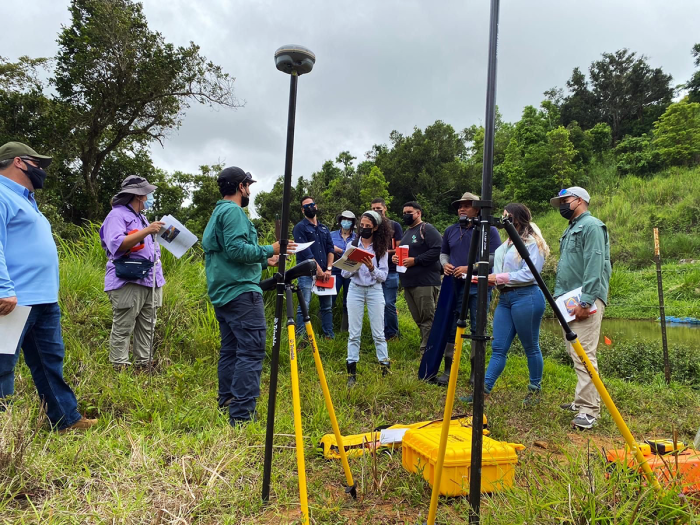 Caribbean Engineer, Gabriel Roman, leads on the job Survey Training for Pathways students in Aibonito, PR, on 12 July 2021.