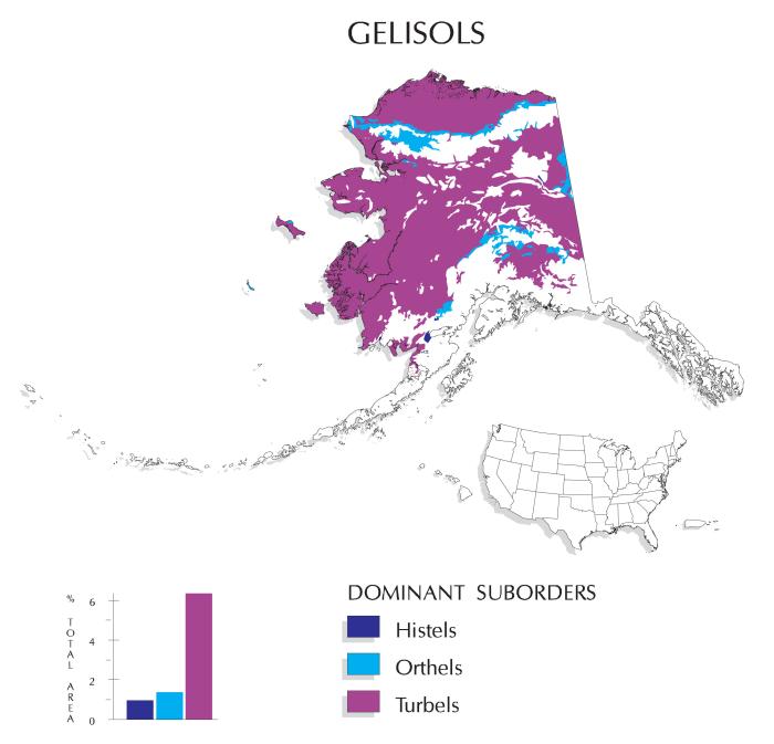 Map showing location of Gelisols