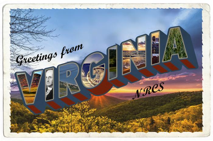 "Greetings from Virginia NRCS" picture postcard