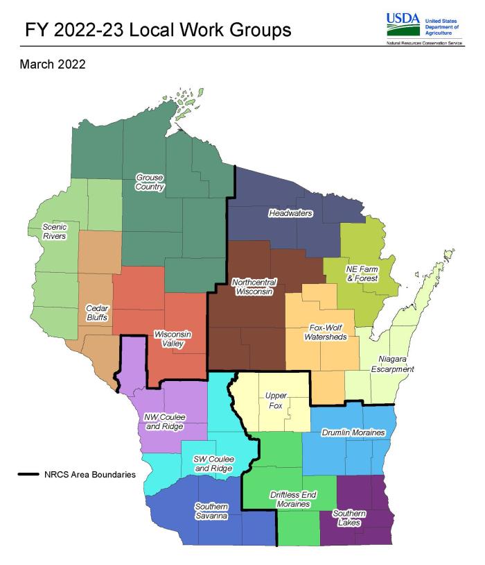 Map of Local Work Group Areas