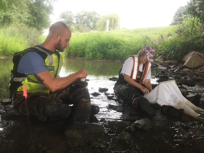 Researchers test water in School Branch creek