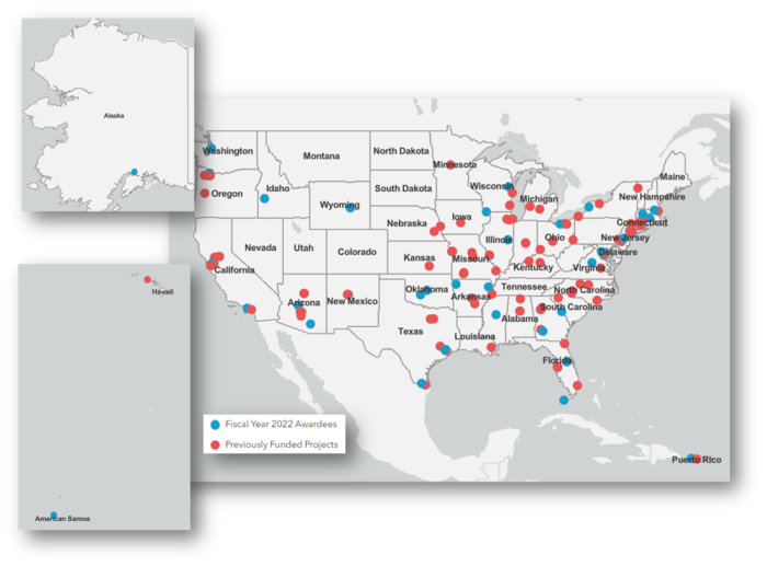 National map of awarded projects