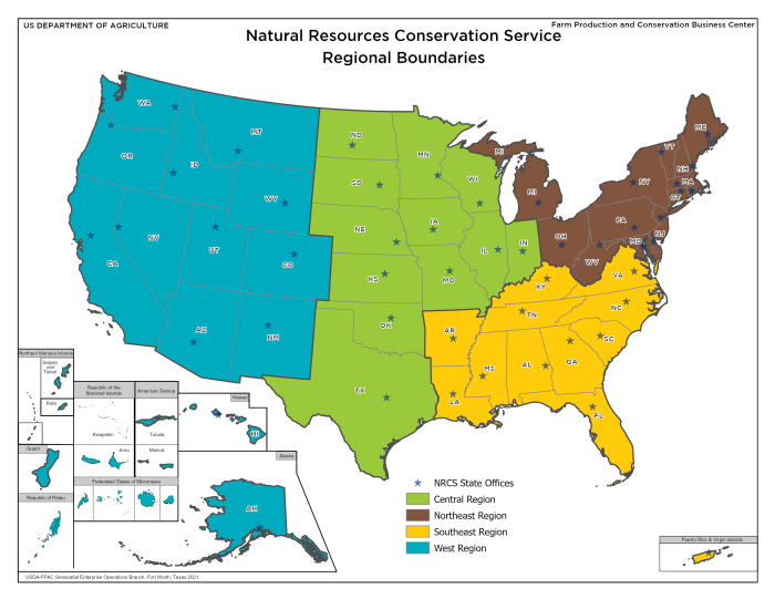 Map of NRCS Regions