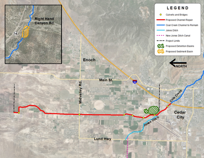 Map with project area overview for Lower Coal Creek
