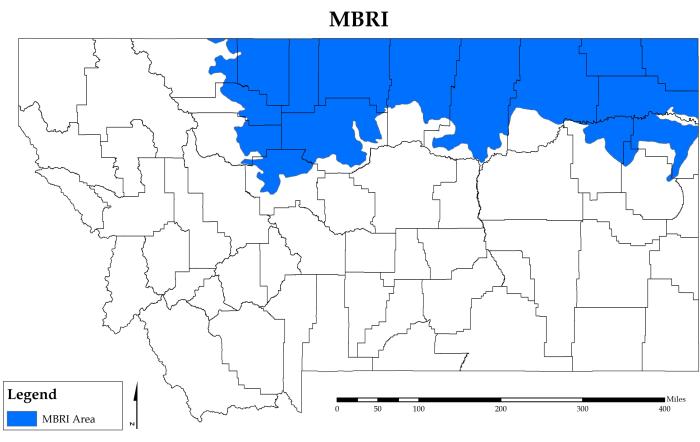 Migratory Bird Resurgence EQIP Initiative area in Montana