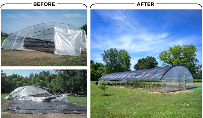 CM Farm Ranch Before & After High Tunnel