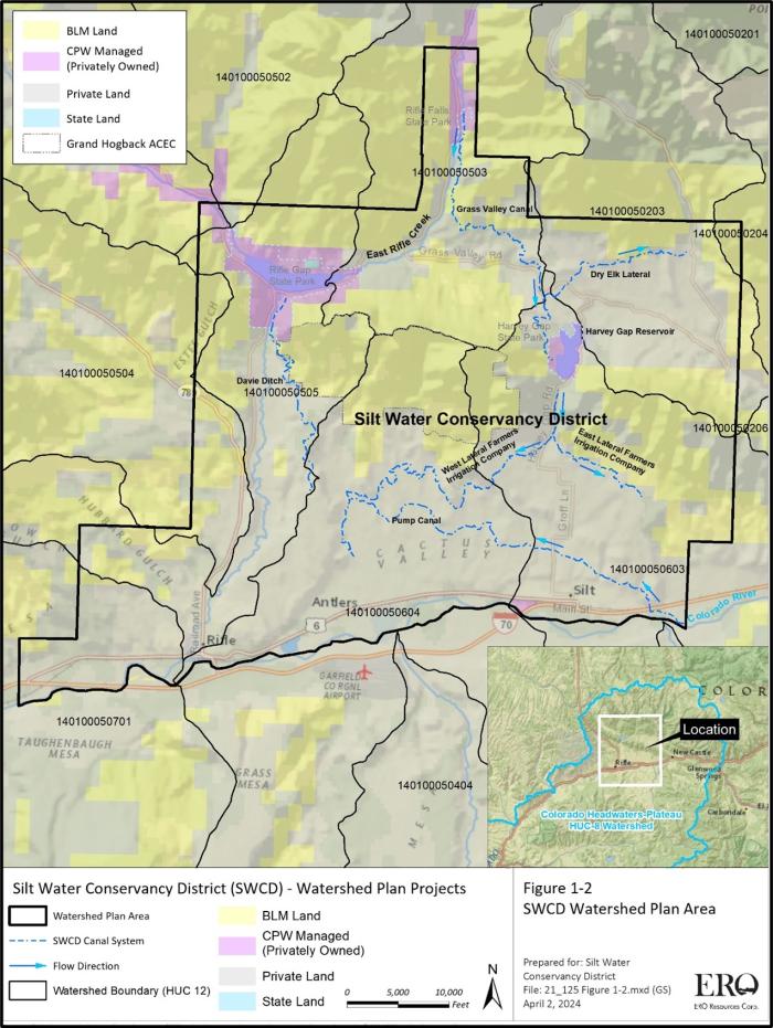 SILT WATER CONSERVANCY DISTRICT WATERSHED PROJECT Map