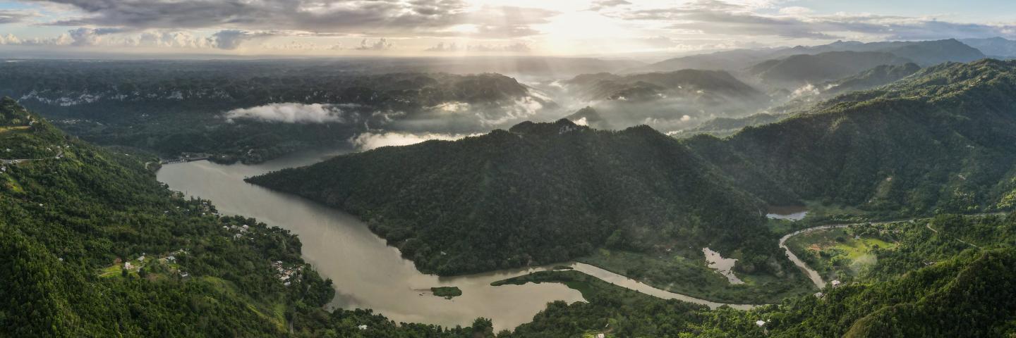 Panorama of Rio Grande de Arecibo watershed and Lago dos Bocas - taken by José Gilberto Martinez, USFWS, April 2021