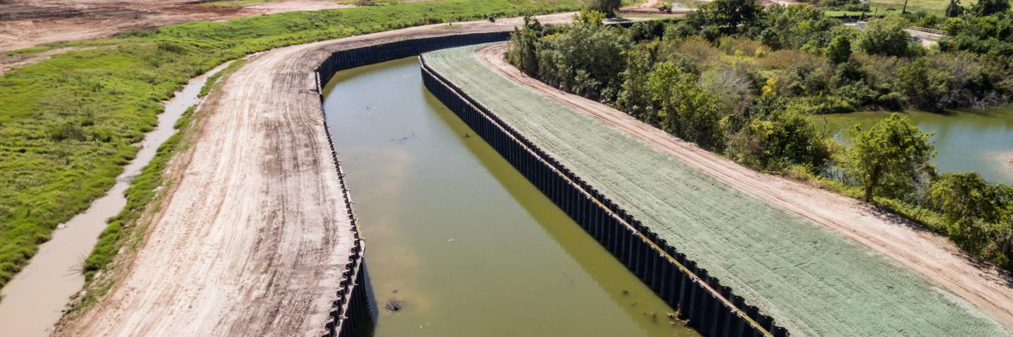 Channel repaired in Houston, Texas, following Hurricane Harvey