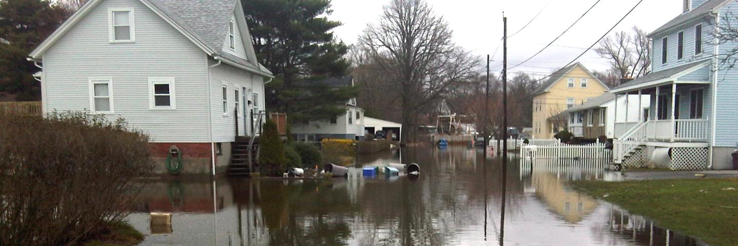 Flooding in an East Providence, Rhode Island neighborhood