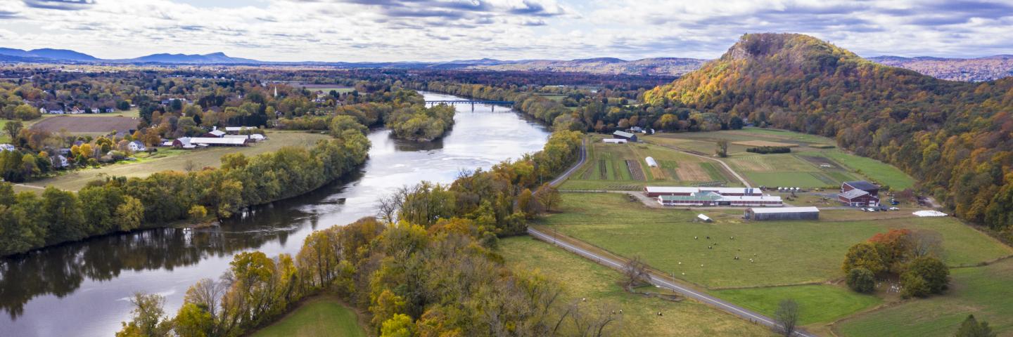 Farmland next to the Connecticut River in Massachusetts