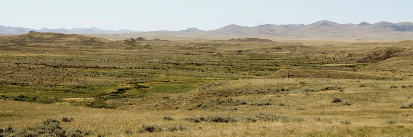 Scenic view of rangeland in Blaine County, Montana