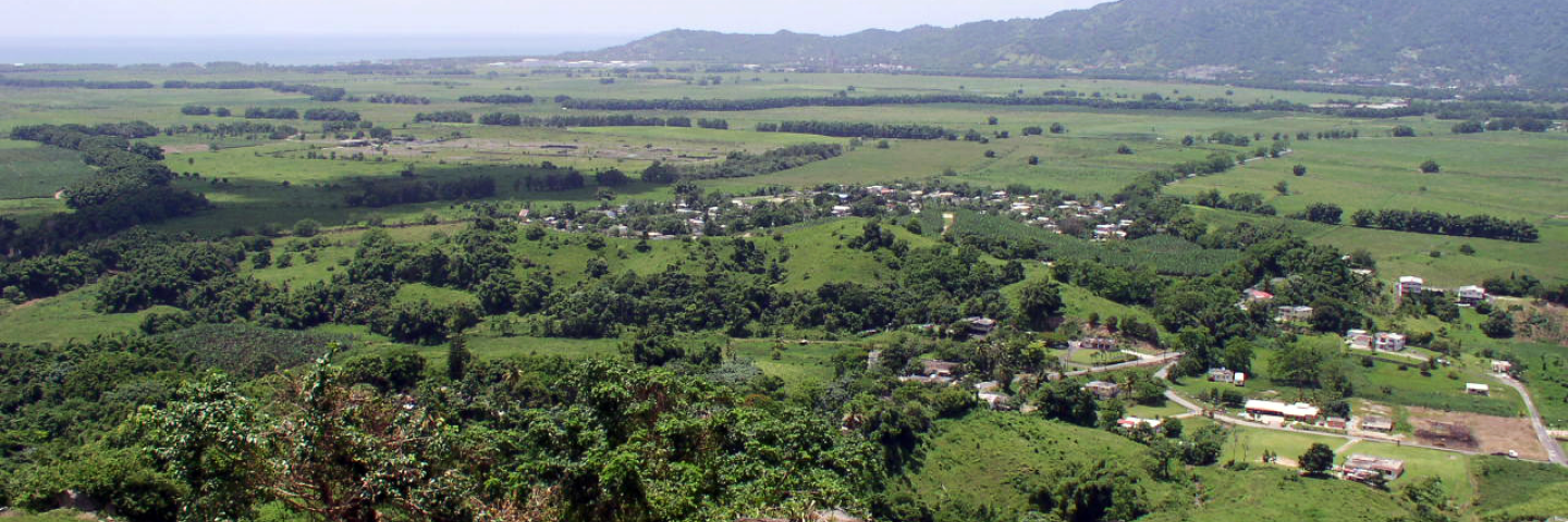 Overview of the Yabucoa Valley Agricultural Reserve in Puerto Rico, prior to Hurricane Irene flooding in August 2011.