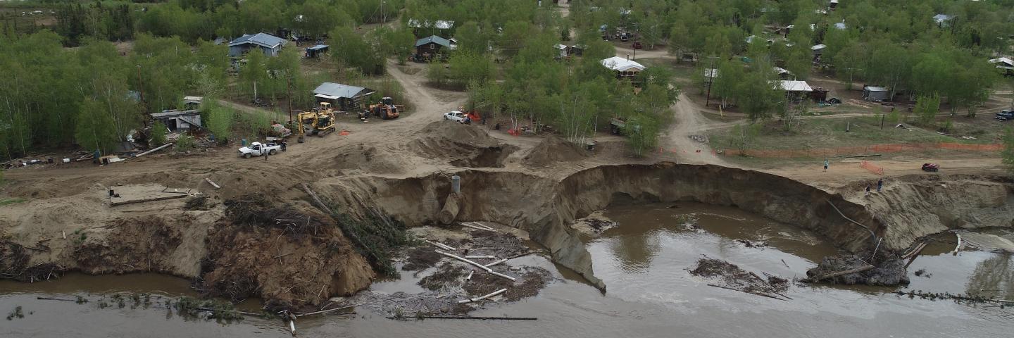 soil erosion in rural Alaska in the village of Huslia