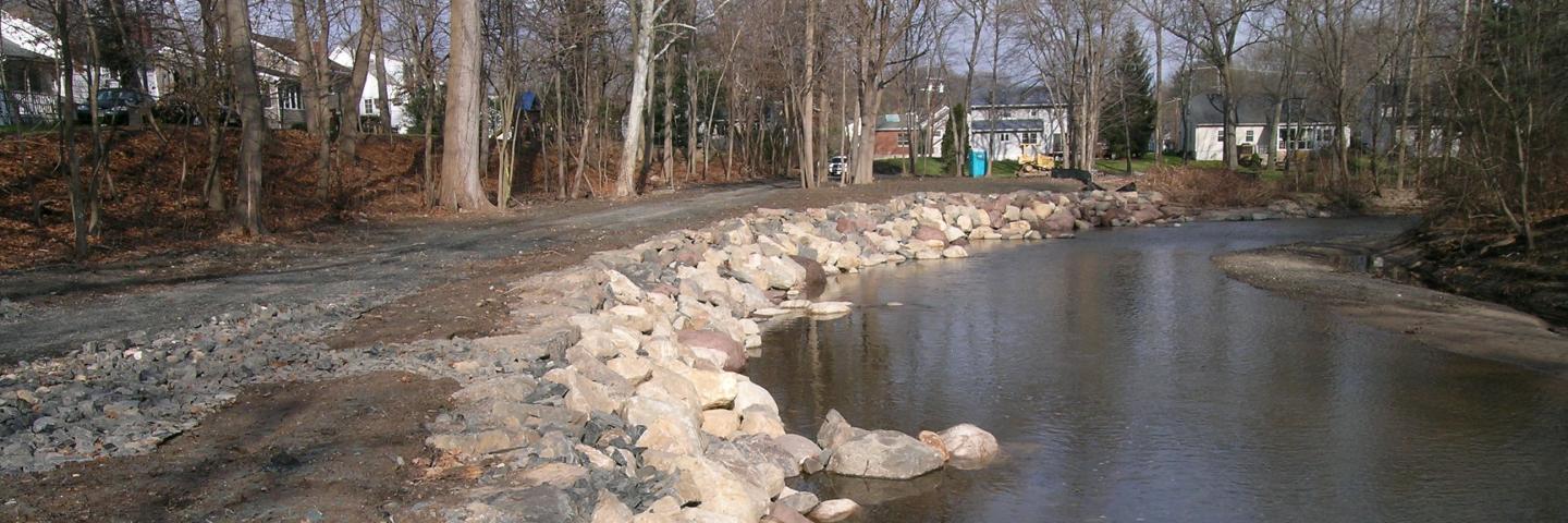 Stream stabilization in a neighborhood in New Jersey.