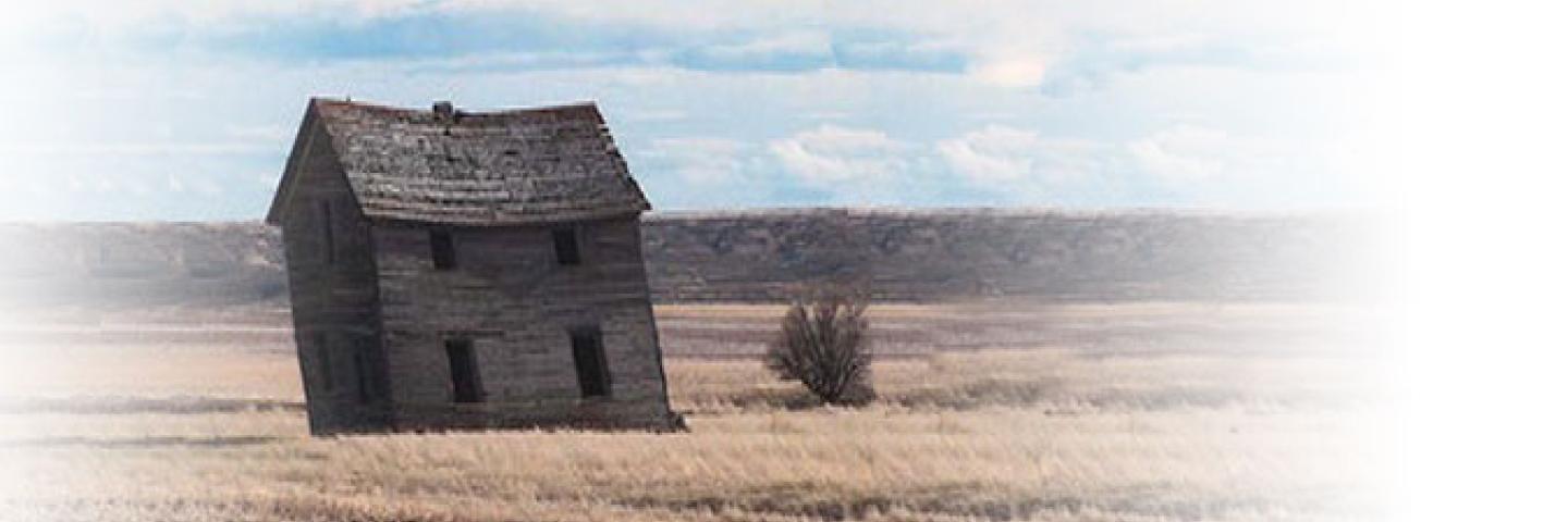 Abandoned homestead on the prairie, Valley County, Montana