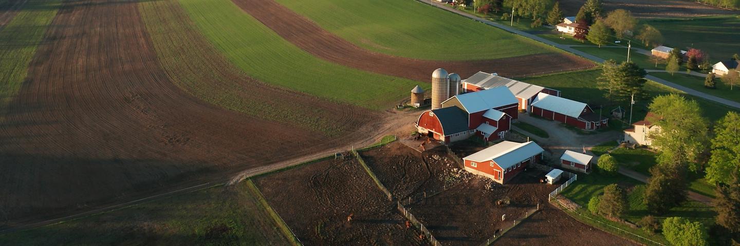WI farm Aerial view
