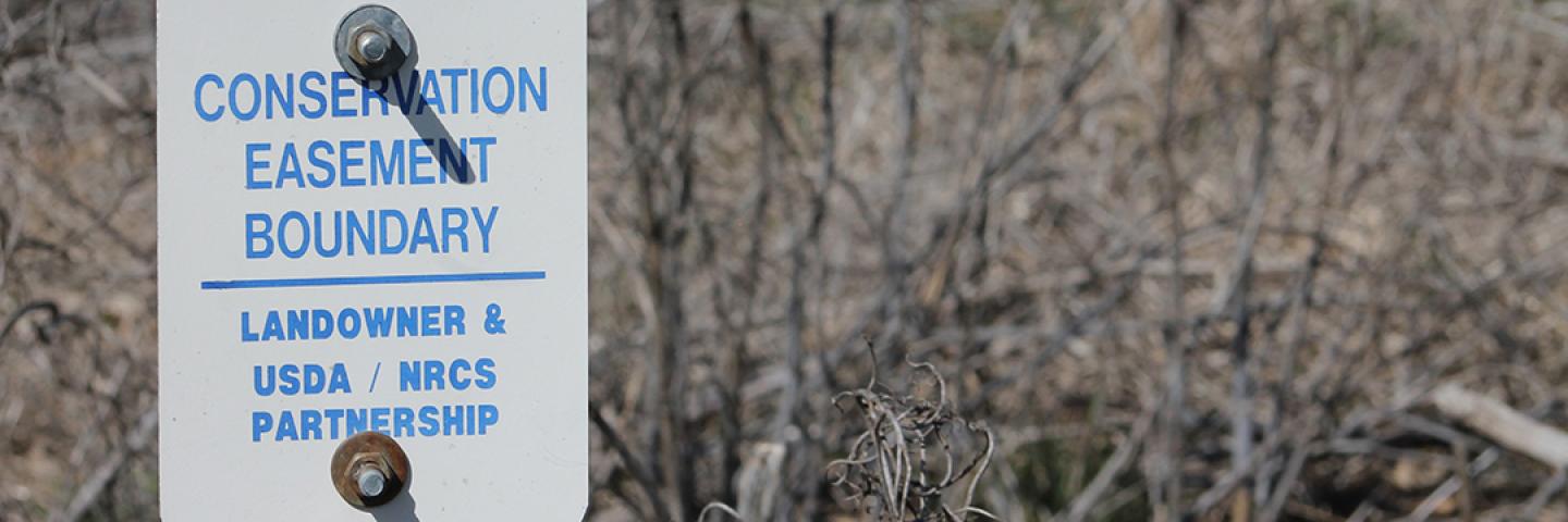 Easement sign on property of Washington landowner