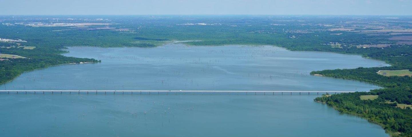 Aerial photo of Lake Lavon in Texas