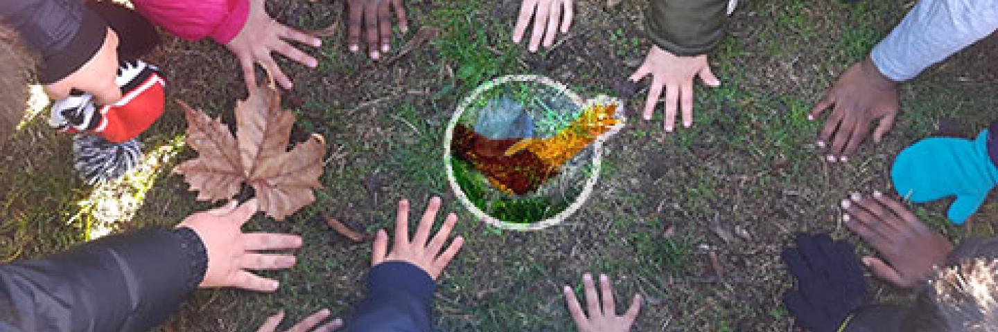 Hands around Global Soil Partnership logo.